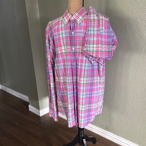 Ralph Lauren Pink and Blue Plaid Button Down Shirt - Men’s